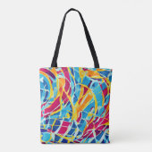Tote Bag Jolie oeuvre rétro Blue Pink tendance abstrait (Dos)