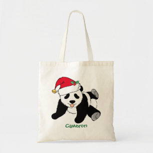 Tote Bag Jolie Ours de Panda de Noël à Santa Hat Enfants 