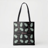 Tote Bag Jolie Palme & Branche Sage Vert & Rose Dusty Rose (Devant)