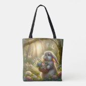 Tote Bag Jolie Panier de Pâques Fleurs de lapin (Dos)