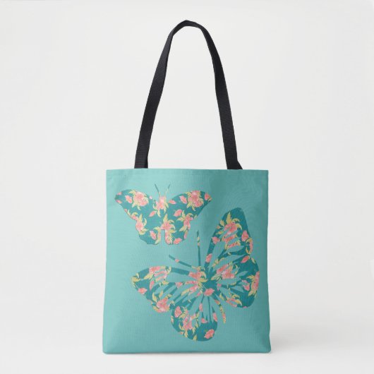 Tote Bag Jolie papillons floraux (Devant)