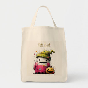 Tote Bag Jolie Patchwork Aquarelle Fantôme Halloween