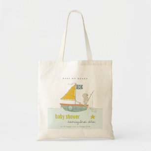 Tote Bag Jolie pêche Teddy Bear Star Baby shower de voilier