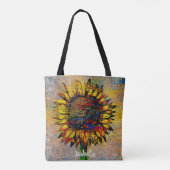Tote Bag Jolie peinture Abstraite de tournesol (Dos)
