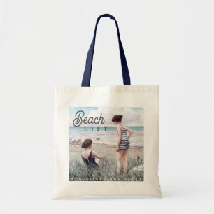 Tote Bag Jolie plage de sable brun et salé