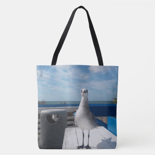 Tote Bag Jolie Plage Photo Seagull Imprimer (Devant)