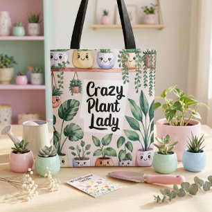 Tote Bag Jolie plante d'intérieur animée à l'aquarelle
