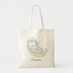 Tote Bag Jolie rêveuse Kitty Chat dans Hamac