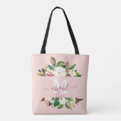 Tote Bag Jolie servante florale monogramme (Dos)