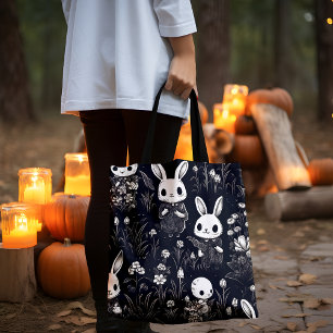 Tote Bag Jolie Skeleton Bunnies Halloween