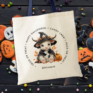 Tote Bag Jolie sorcière de vache Halloween bonbon personnal