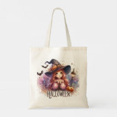 Tote Bag Jolie sorcière d'Halloween Animée (Dos)