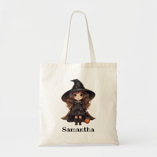 Tote Bag Jolie sorcière d'Halloween Whimsical (Devant)