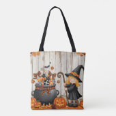 Tote Bag Jolie sorcière et lanternes (Dos)
