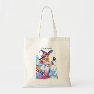Tote Bag Jolie Sorcière tenant Chat noir Thunder_Cove