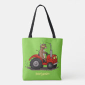 Tote Bag Jolie vache heureuse conduisant un dessin animé de (Dos)
