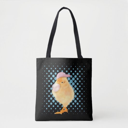 Tote Bag Jolie Vibes Rétro Poussant Bubblegum Rose (Devant)