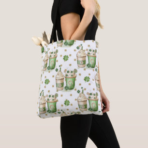 TOTE BAG JOLIE WATERCOLOR VERT & BRONZE BOISSONS IRLANDES