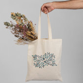 Tote Bag Jolies branches d'aquarelle - turquoise et rouge