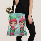 Tote Bag Jolies elfes de Noël (De près)