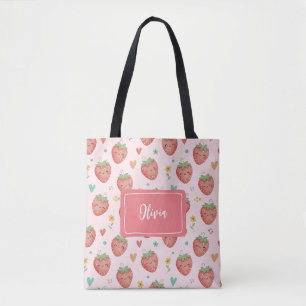 Tote Bag Jolies Filles aux Fraises Kawaii