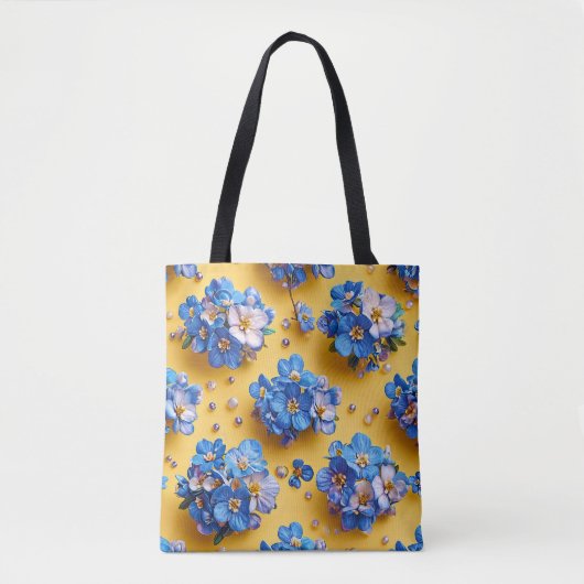 Tote Bag Jolies fleurs bleues (Devant)