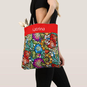 Tote Bag Jolies fleurs peintes, personnalisées