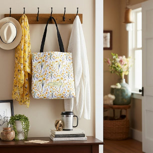 Tote Bag Jolies fleurs sauvages jaunes de printemps personn