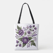 Tote Bag Jolies fleurs violettes et blanches (Dos)