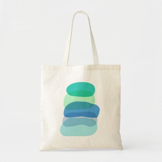 Tote Bag Jolies formes géométriques Abstraites en bleu et v (Devant)
