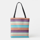 Tote Bag Jolies rayures bleues marron (Dos)