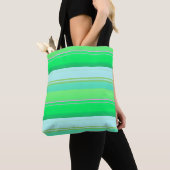 Tote Bag Jolies rayures vert aqua (De près)