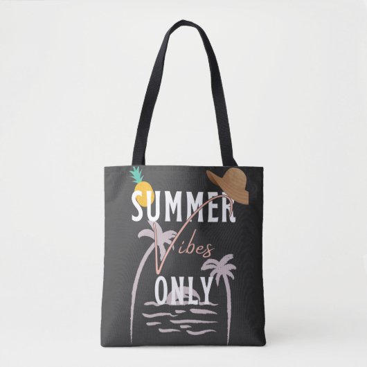 Tote Bag Jolies Vibes D'Été Seulement Plage (Devant)