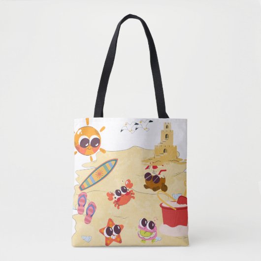 Tote Bag jolis amis de plage (Devant)