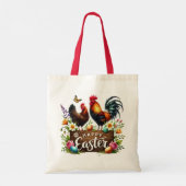 Tote Bag Jolis coqs de Pâques joyeux (Dos)