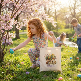 Tote Bag Jolis Lapins Personnalisés Fille Pâques
