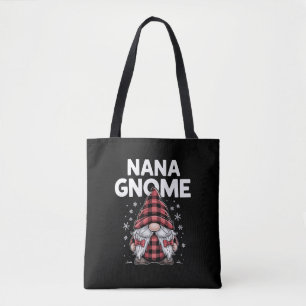 Tote Bag Jolis nains Gnomes Carreaux Rouges Gnome de Noël