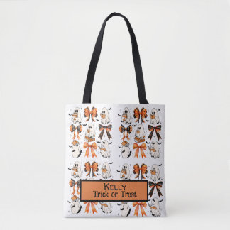 Tote Bag Jolis nœuds Halloween Fantômes lisant