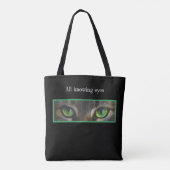 Tote Bag Jolis yeux de chat sur fond noir (Dos)