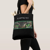 Tote Bag Jolis yeux de chat sur fond noir (De près)