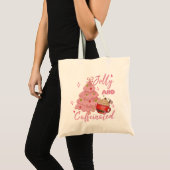 Tote Bag Jolly and Caffeinated Christmas Tree Coffee Design (Devant (produit))