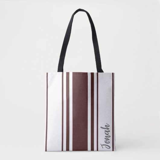 Tote Bag Jonah minimaliste rayures Monogramme (Devant)