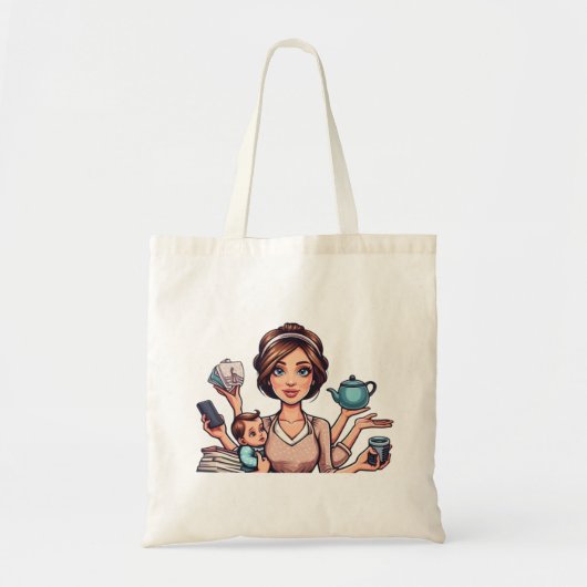 Tote Bag Jongler avec l'Humour de maman occupée (Devant)