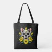 Tote Bag Jonquille & Crâne de Chat de Mars (Dos)