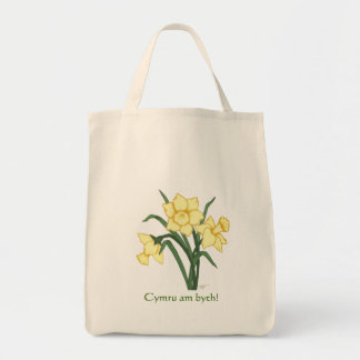 Tote Bag Jonquille Fourre-tout - "byth de Cymru AM ! "