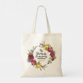 Tote Bag Joshua 1:9 Be Strong and Courageous Floral Wreath (Dos)