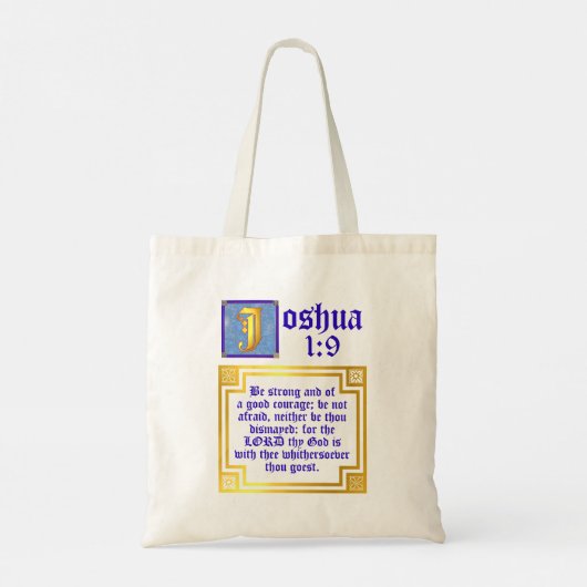 Tote Bag Joshua 1:9 Citation biblique de l'Ancien Testament (Dos)