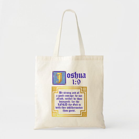 Tote Bag Joshua 1:9 Citation biblique de l'Ancien Testament (Devant)
