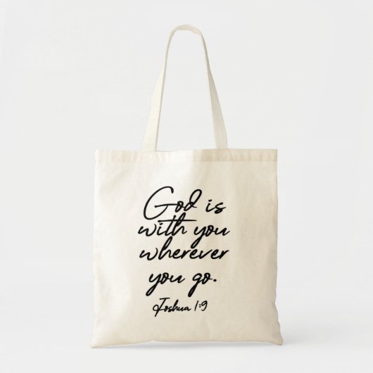 Tote Bag Joshua 1-9 Dieu est avec toi où que tu ailles (Devant)