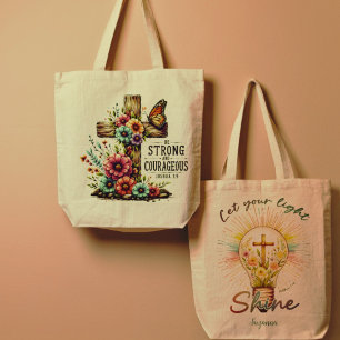 Tote Bag Joshua 1:9   Matthieu 5:16 Citations bibliques